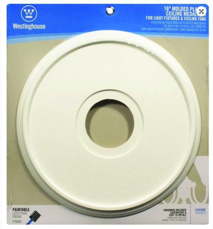 Westinghouse 77028 Victorian Molded Decorative Ceiling Medallion White 16" 