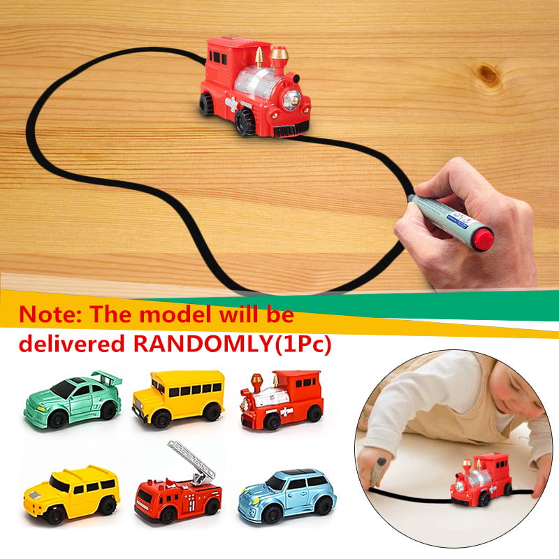 New Follow Any Drawn Line Magic Pen Inductive Toy Car Truck Bus Tank Model  BR 