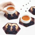 thumbnail image 5 of Kdxio Romantic Rose Animal Couple Funny Coasters,4 Pcs Leather Coasters,Housewarming Gifts,Protect Furniture from Water Marks Scratch and Damage, 5 of 6