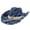 Dark Blue, variant on RUINIXCW Western Denim Cowboy Hat Blue Denim Cowgirl Hat For Man Women Distressed Jean Hat With Bull Head Buckle Belt Wide Brim Outback Hat