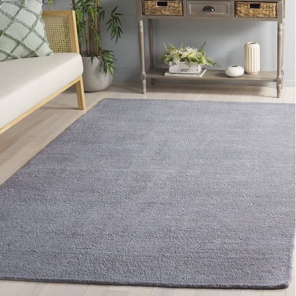 SAFAVIEH Himalaya Rachelle Solid Wool Area Rug, Grey, 5' x 8'