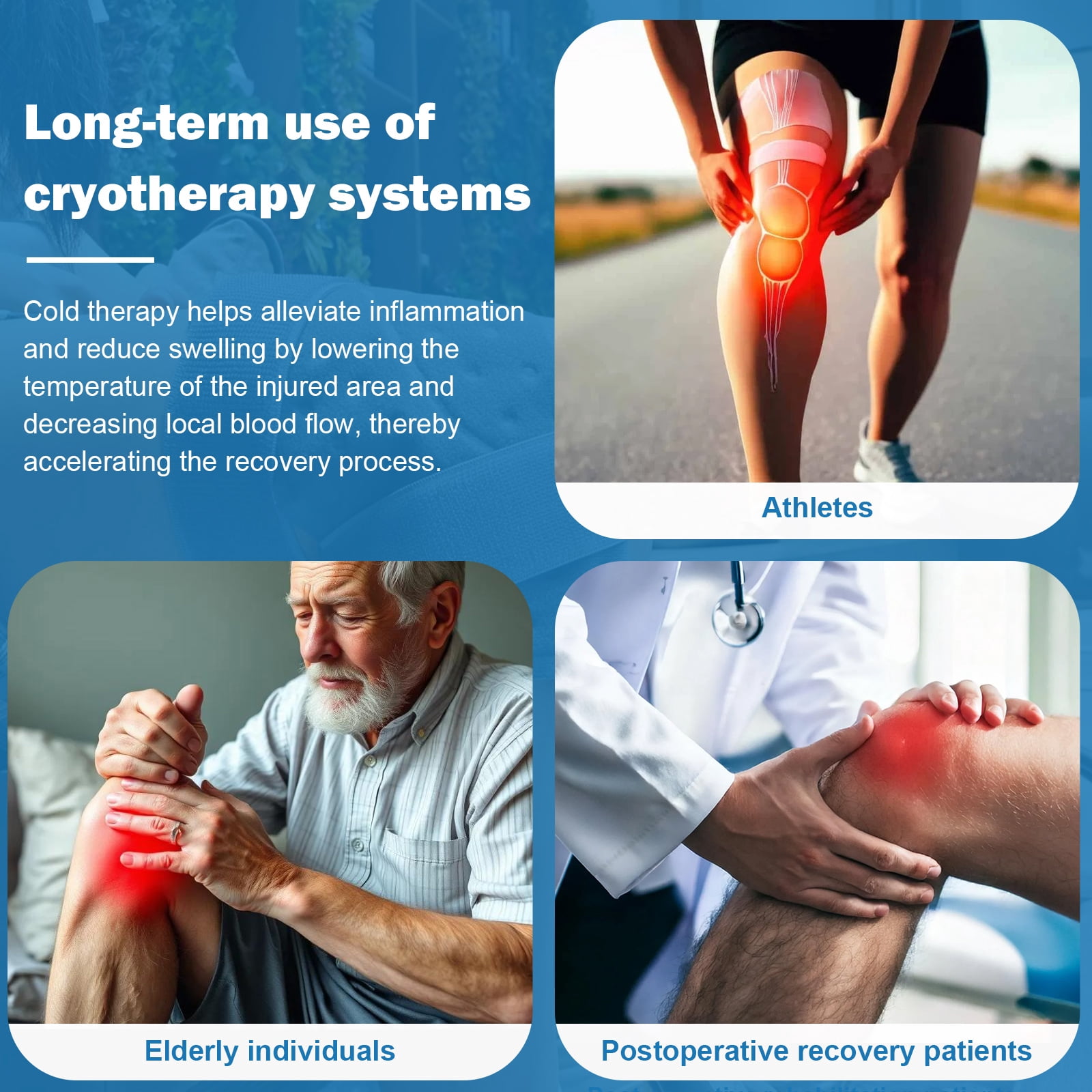 Cold Therapy Machine with Programmable Timer, Ice Machine for Knee After Surgery, Knee Replacement Recovery System, Cryotherapy Pain Relief, with Compression Pad for Shoulder, Hip, Ankle and Foot