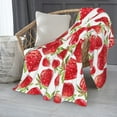 thumbnail image 2 of ZNDUO Watercolor Red Strawberry Pattern Pattern Thickening Blanket, Fluffy Soft Cozy Flannel Throw Blankets, 40"x30" Inches, 2 of 8