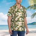 thumbnail image 3 of Sikiie Butterflies And Peacock Feathers Print Men's Hawaiian Shirt, Summer Beach Button Pocket Short Sleeve T-Shirt,Medium, 3 of 7