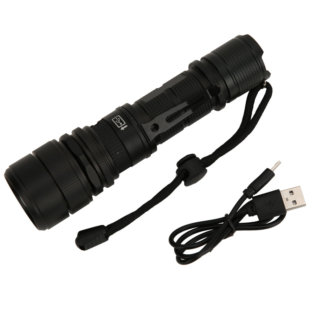 CISNO Waterproof T6 LED Tactical Flashlight Light 2 in 1 Pressure Switch 