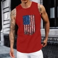 thumbnail image 3 of kpoplk Men's Casual American Flag Tank Tops 4th July USA Flag Short Sleeved Beach Shirt(Red,XXL), 3 of 4