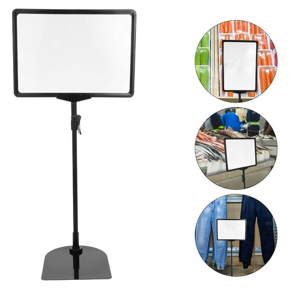 Niceauty Adjustable Heavy Duty Poster Stand with Classic Shape in Black Plastic for Advertising Display 1Pcs
