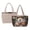 Black - Dragonfly Peony Floral, variant on ZUXONGSY American Flag Wolf Print Women's Quilted Travel Tote Bag – Reversible Handbag with Stitching, Large Capacity 15" Laptop Shoulder Bag, Multiple Pockets for Work Shopping, Camel