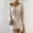 Beige, variant on Women's Pullover Sweater Dress Long Lantern Sleeve Ribbed Knit V Neck Ruched Bodycon Mini Dress 2025 Fashion Dress For Women Plus Size Black M