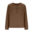 thumbnail image 6 of Women's Waffle Henley Shirts Long Sleeved Button Down Summer T Shirt Casual Loose Comfortable Lightweight Comfy Tees Tops, 6 of 6