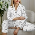 thumbnail image 6 of KLL Airplane Print Women's Long Sleeve Pajamas with Pants Sleepwear Loungewear 2 Set-X-Large, 6 of 8