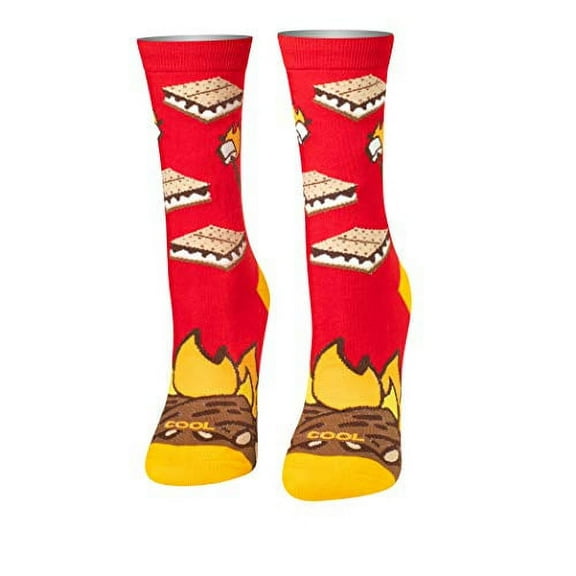 Cool Socks Novelty Crew Socks Women's Smores, Graphic Print, Large