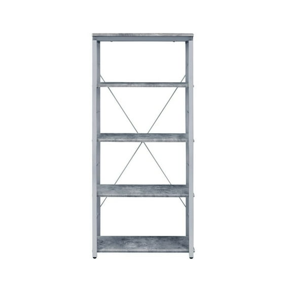 Ergode Bookshelf Faux Concrete & Silver
