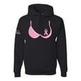 thumbnail image 1 of Wild Bobby, Pink Ribbon Women Bra T Shirt USA Flag Sleeve Breast Cancer Awareness Unisex Hoodie Sweatshirt, Black, XX-Large, 1 of 7
