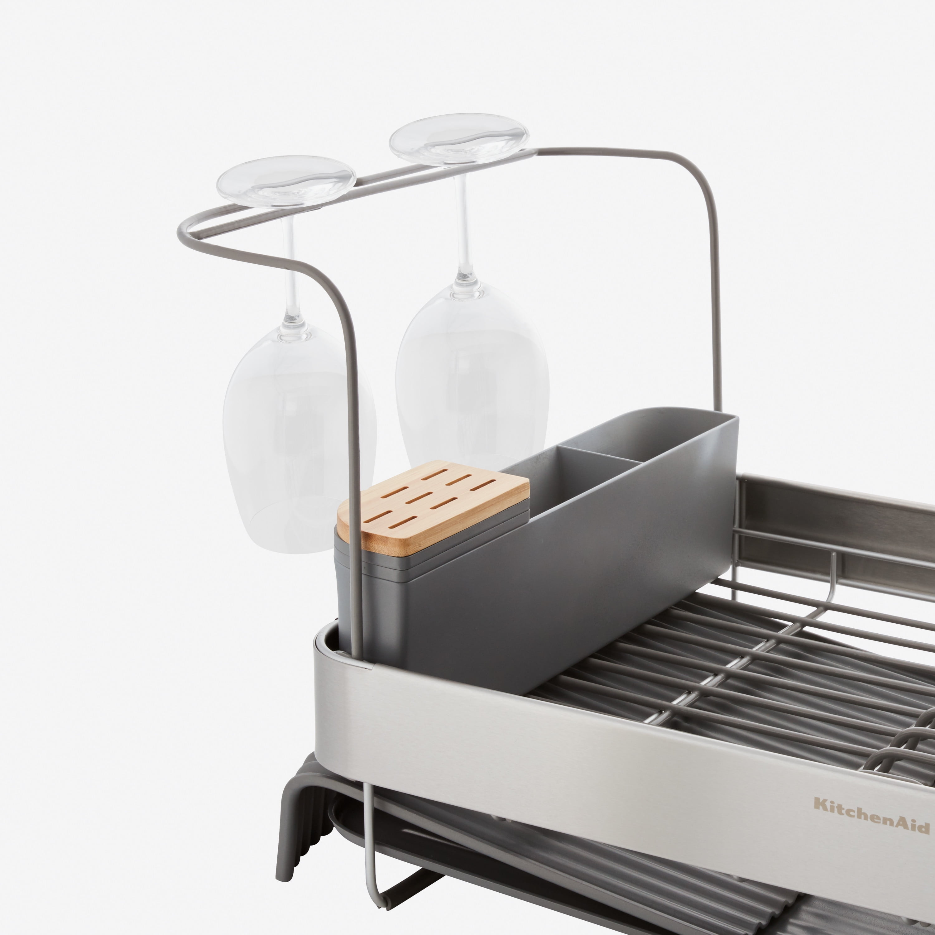 Kitchenaid Full Size 24-inch Expandable Dish-Drying Rack in Charcoal