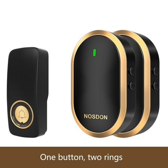 Doorbell Wireless Self Generating Household Long- Distance One Drag Two Intelligent Remote Control Elderly Pager , Black