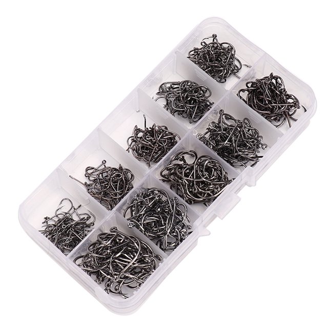 Anzuelos, 500 Unids/caja Juego de Anzuelos de Pesca de Acero con Alto Contenido de Carbono Anzuelos de Acero al Carbono Diseño de Clase Mundial