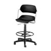 OFM Martisa Series Model 200-DK Swivel Task Chair with Drafting Kit, Plastic, Mid Back, Black with Silver Frame