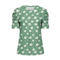thumbnail image 4 of Tops for Women Flower Print Short Sleeve Casual Loose Summer T Shirt Womens Short Sleeve Blouse, 4 of 5