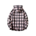 thumbnail image 4 of Aimik Hanes Up to 65% off Clearance Men's Button Down Fashion Hoodies Fleece Sherpa Lined Winter Warm Sweatshirt Plaid Flannel Hooded-Pink L, 4 of 4