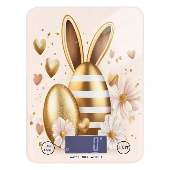 Golden Easter Egg Food Scale Digital Kitchen Scale Waterproof Grams Ounces lbs for For Baking and Cooking