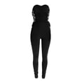 thumbnail image 5 of SAYOO Women Jumpsuits 2022 Summer Strapless Tie-up Hollow Out Bodycon Romper Jumpsuit Solid Color Club Sexy Playsuits Female, 5 of 6