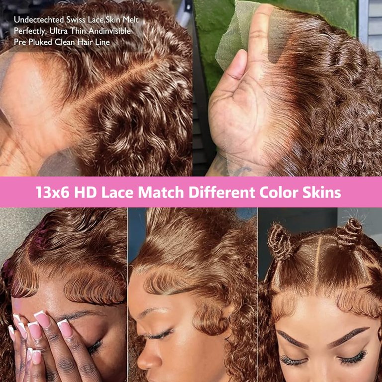 NCQ 30Inch Chocolate Brown Human Hair Wig 200 Density 13x6  display picture 3