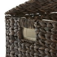 thumbnail image 5 of Casafield 2-Section Laundry Hamper with Lid and Removable Liner Bags - Espresso Dark Brown, Woven Water Hyacinth Laundry Basket for Clothes, 5 of 7