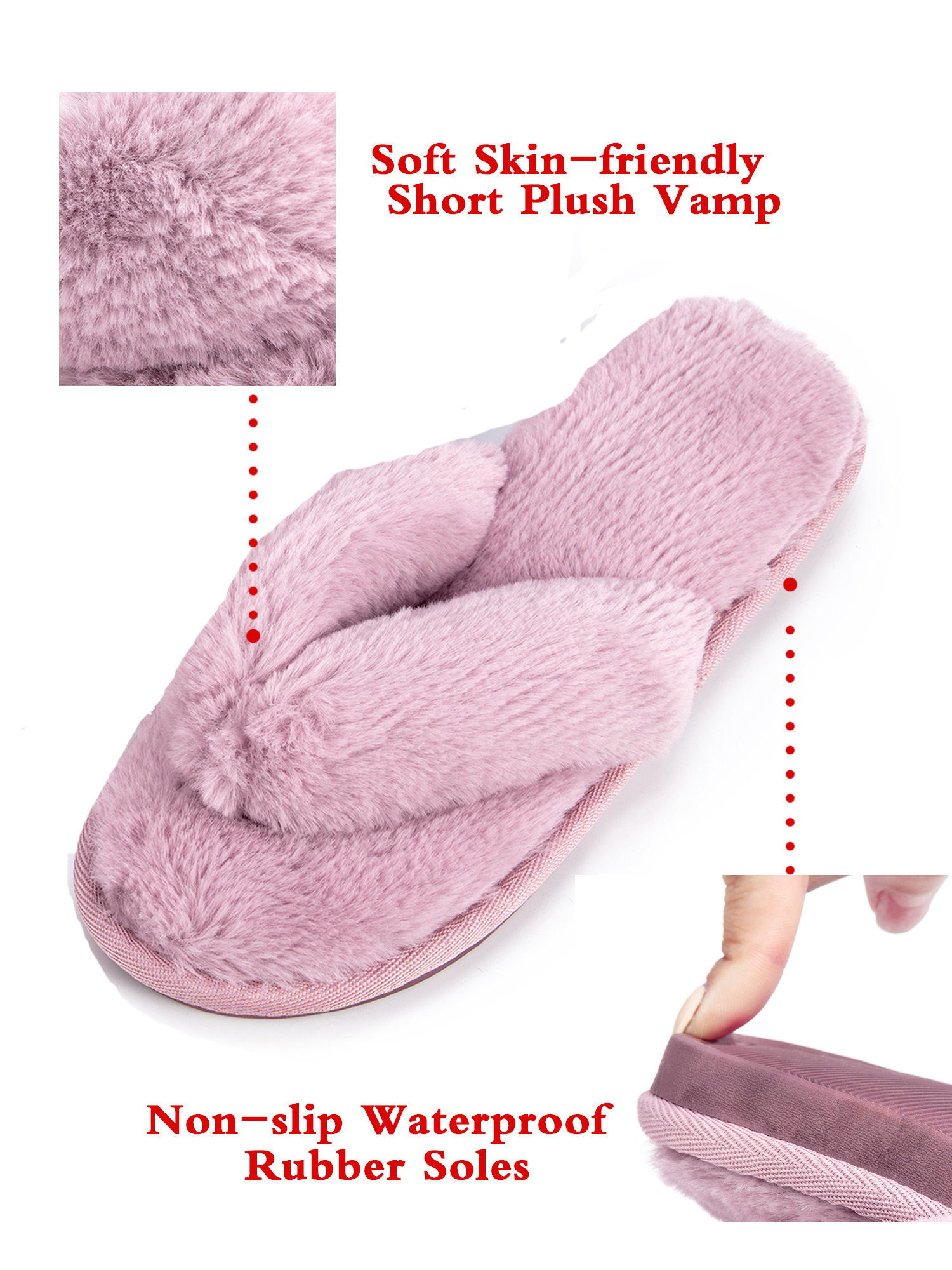 LELINTA Womens Slippers Warm Indoor House Slippers Open Toe Home Slippers for Girls Indoor Outdoor Memory Foam Slippers Cozy Slippers - image 4 of 8