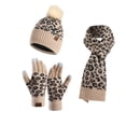 thumbnail image 2 of SuTry Women's Modern Stylish Winter Knitted Warm Sets Including Gloves Hats Scarves Three Piece Set with Thick Velvet Lining for Cold Weather(Beige#7,Free Size), 2 of 5