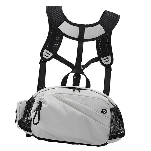 Bolsa de pecho con arnés, cómoda, multifunción, con múltiples bolsillos para aparejos de pesca Beige Blanco