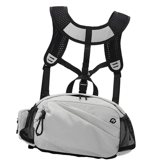 Bolsa de pecho con arnés, cómoda, multifunción, con múltiples bolsillos para aparejos de pesca Beige Blanco