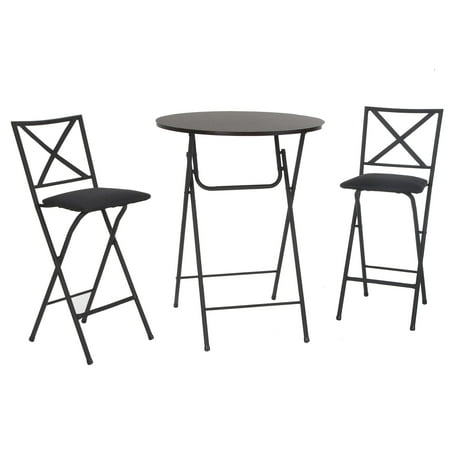 Cosco 3 Piece Counter Height Bistro Set Wood Grain Table 2 Fabric Cosco 3 Piece Counter Height Bistro Set Wood Grain Table 2 Fabric Padded Stools