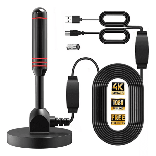 Antena De Tv Digital Para Interiores Antena Hdtv 4k 1080p Negro Lineas Roja