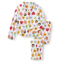 Girls' Button Down Top and Bottom Pajama 2pc Set