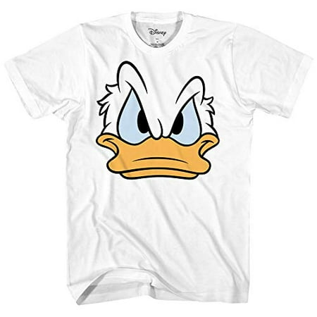 Disney Mad Donald Duck Face World Disneyland Funny Graphic Costume Humor Apparel Youth Kid's Tee T-Shirt (White, Large