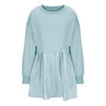 thumbnail image 3 of Lindreshi Fall Dresses for Women 2025 Homecoming Dresses Fashion Women's Casual Over Sized Sweatshirt Long Sleeve Dress Round-Neck Ladies Patchwork Mini Dresses, 3 of 5