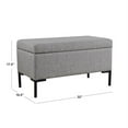thumbnail image 4 of HomePop Medium Storage Bench with Metal Legs, 32"W x 16.5"D x 17.5"H, Sustainable Gray, 4 of 12