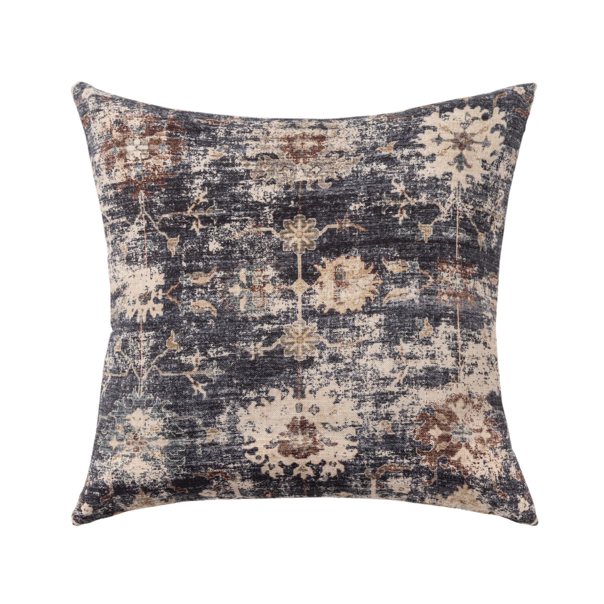 Harlow Hill Charleston 18" x 18" Navy Blue/Beige Floral Polyester Adult Decorative Throw Pillow