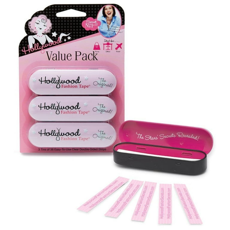Hollywood Fashion Secrets Medical Quality Double-Stick Apparel Tape, 36  strips Tin : : Clothing, Shoes & Accessories