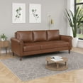 thumbnail image 6 of Lo Sofa w Rolled Arms- Mid Century Dark Brown Faux Leather 79 Inch, 6 of 6