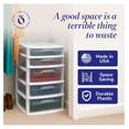 thumbnail image 6 of Drawer Tower, 5-Tier Extra-Wide Clear Plastic Storage Organizer Cart, White Frame - Organizing Containers for Home, Office, Bathroom, Bedroom, and Classroom, 6 of 9