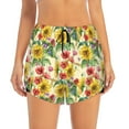 thumbnail image 4 of Lsque Sunflower Cornflower Poppy Printed Women's Running Shorts with Liner Pockets,Elastic Quick Dry Workout Athletic Gym Yoga Shorts,Womens High Waist Shorts-Small, 4 of 9