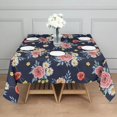 thumbnail image 3 of Pioneer Flower Floral Print Pattern Square Tablecloth, Waterproof Wipeable Spillproof Washable Table Cover for Home Kitchen Party and Daily Decor 60"x60", 3 of 6