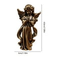 thumbnail image 3 of Brass Little Angel Statue Art Praying Angel Sculpture Desktop Miniature Statue Metal Angel Figurine Bronze Garden Yard Art Craft Ornament, 3 of 4