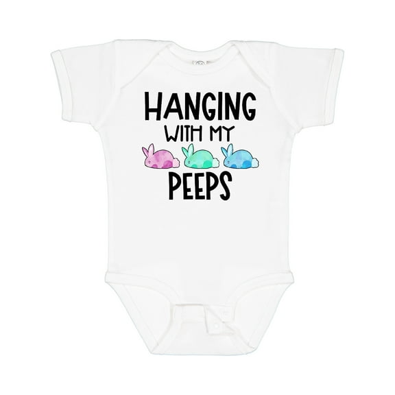 Inktastic Easter Hanging with My Peeps Pastel Bunnies Boys or Girls Baby Bodysuit