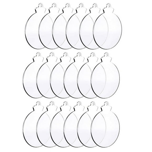 50Pcs Round Acrylic Christmas Ornament Blank Transparent with Hole for DIY Craft, Holiday