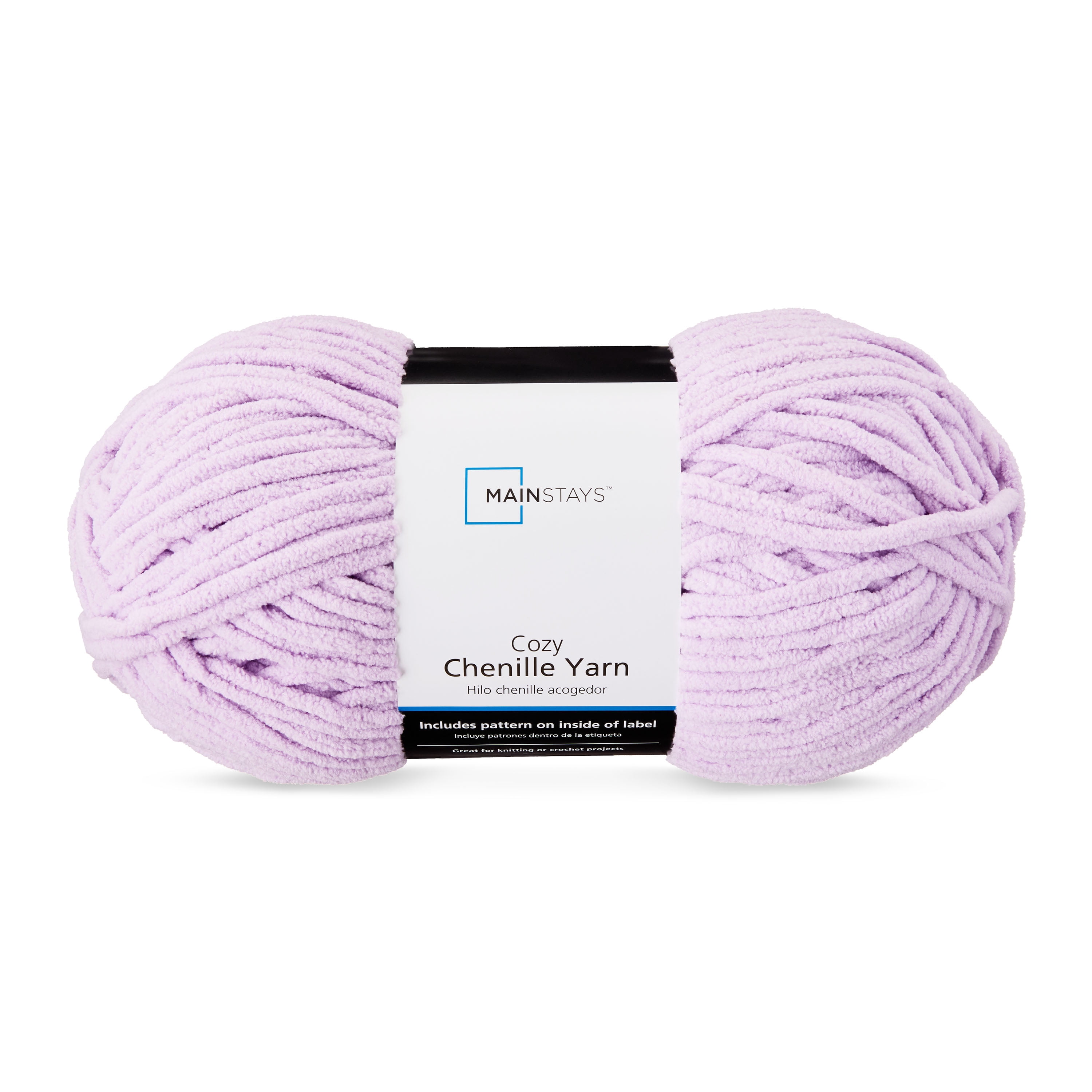 Mainstays Cozy Chenille, Bulky, 100% Polyester, Yarn, Lilac, 220 yd, Pack of 4