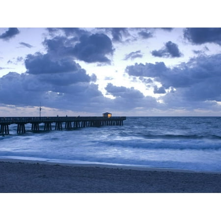 Florida, Pompano Beach, Fishing Pier, Atlantic Ocean, USA Print Wall Art By John