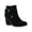 Black, variant on Womens Zolaa Faux Suede Block Heel Ankle Boots